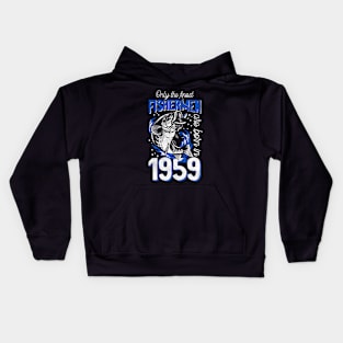 Gift for 61 Years Old Fishing Fisherman 1959 61st Birthday Kids Hoodie